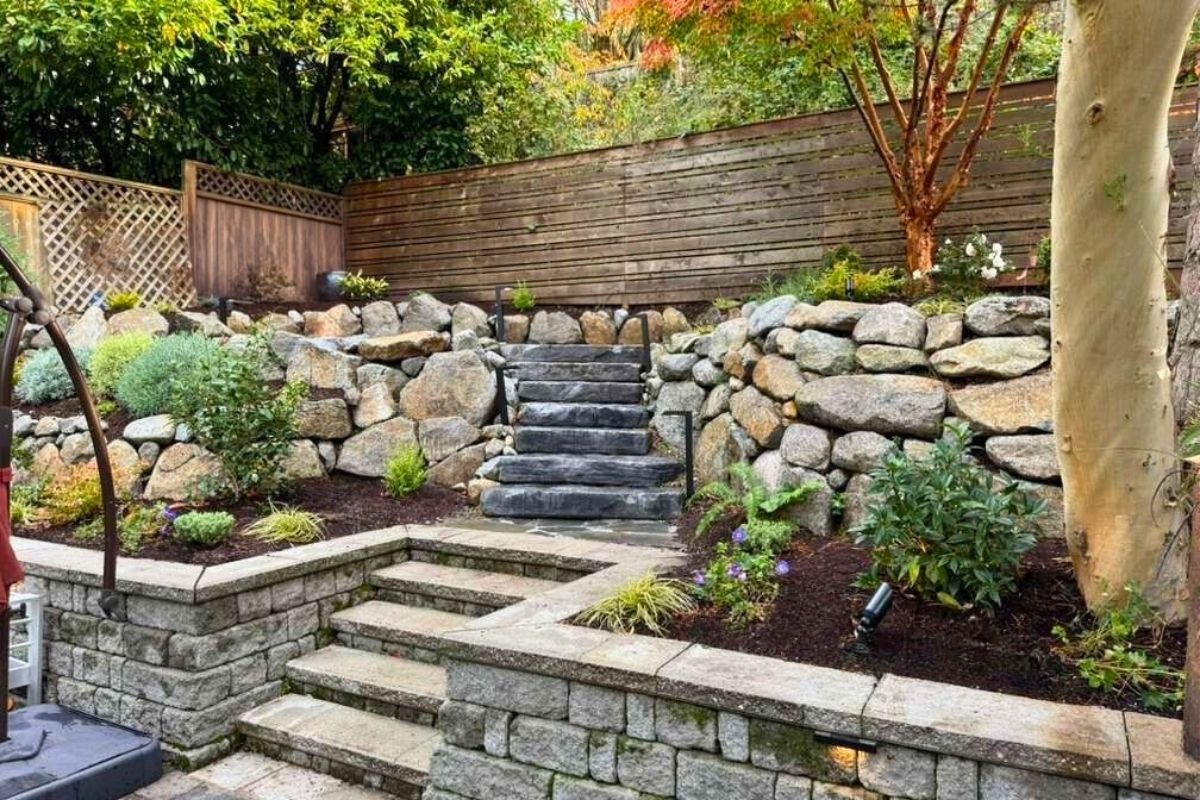 Completed residential landscape designed for a Seattle home