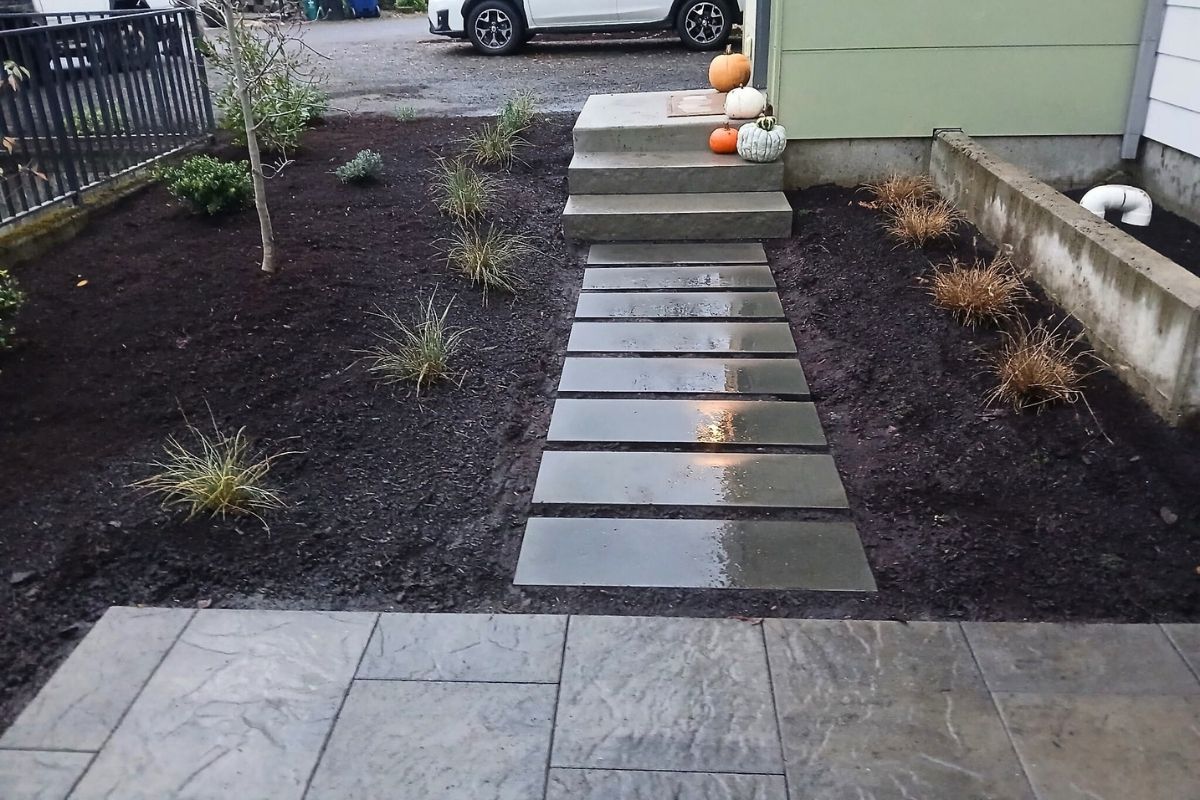 Completed residential landscape designed for a Seattle home