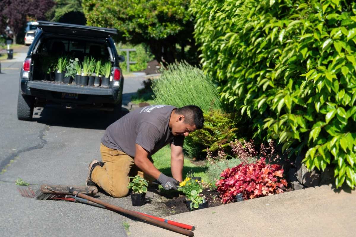 Seasonal color planting crew