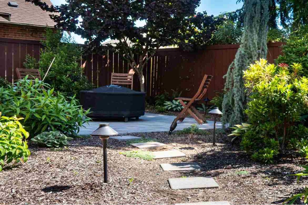 Patio lights Patio and pathway lights in a Seattle garden